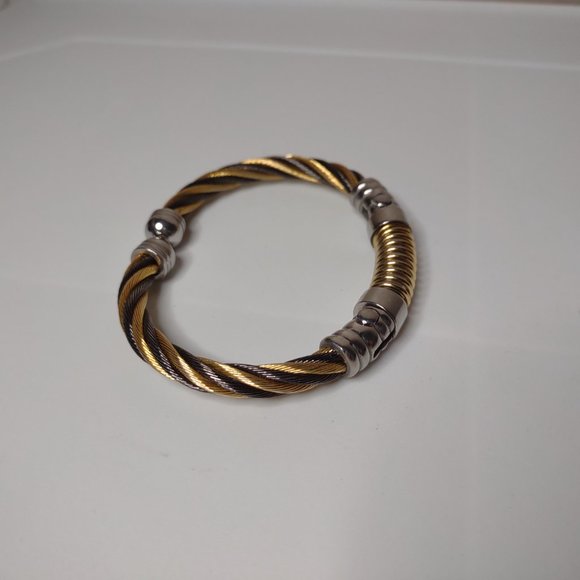 Nice Two Tone Twisted Metal Bracelet - Picture 5 of 11